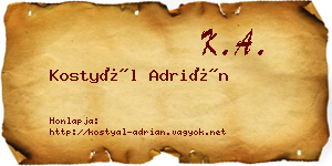 Kostyál Adrián névjegykártya