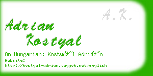 adrian kostyal business card